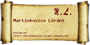 Martinkovics Lóránt névjegykártya